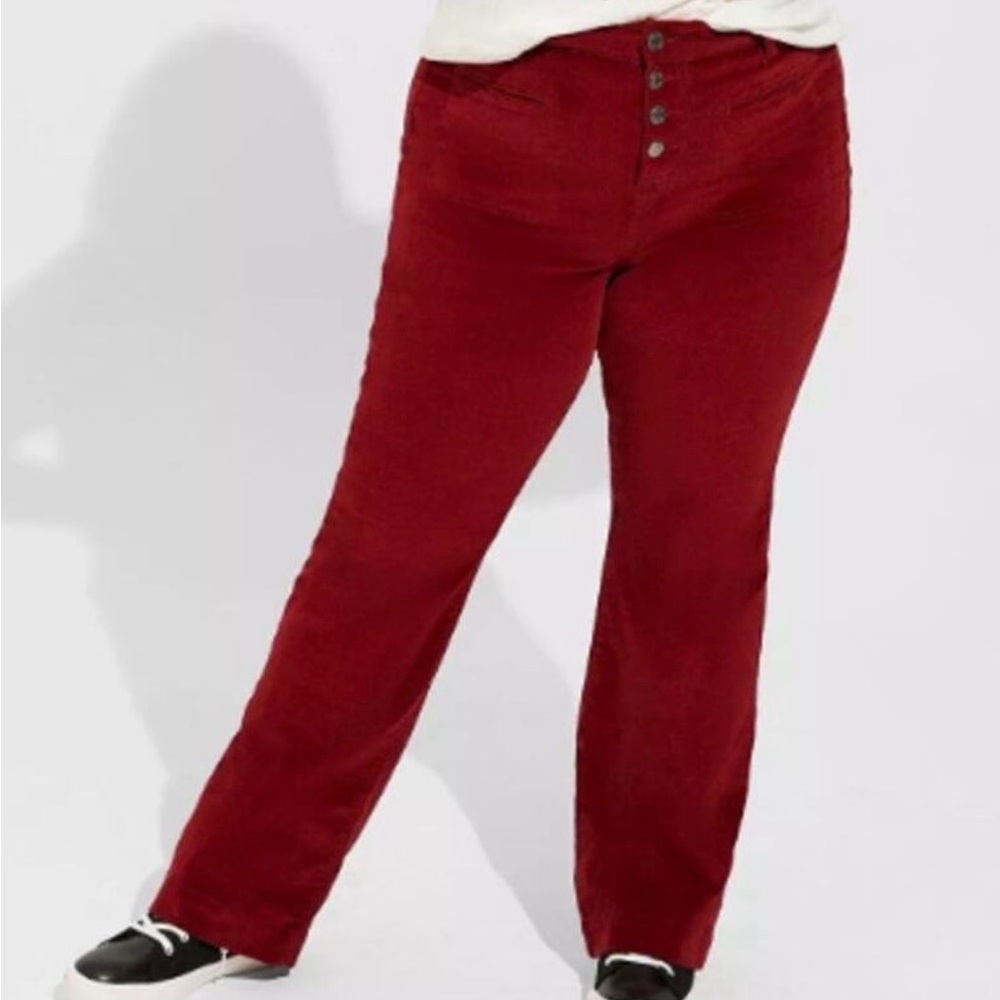 Torrid Red Boot Cut Pants - Picture 2 of 5
